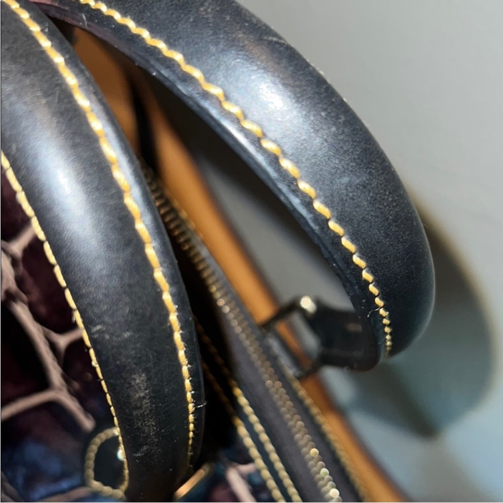Dooney & Bourke Dark Brown Crocodile-Embossed Shoulder Bag - Picture 7 of 11